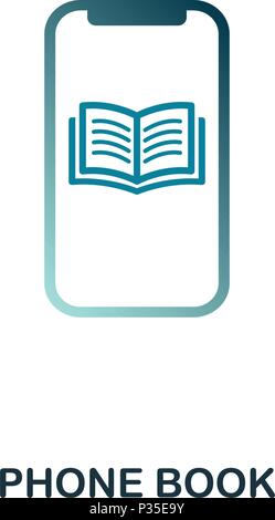 Telefonbuch Symbol. Flat Style Icon Design. UI. Abbildung: Telefonbuch Symbol. Piktogramm isoliert auf Weiss. Fertig in web design, Anwendungen, Software, Druck verwenden. Stock Vektor