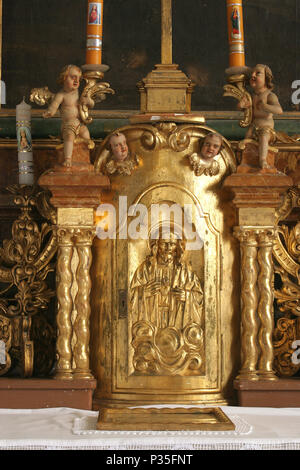 Jesus, die Tür der Hütte auf dem Altar in der Kapelle des Schlosses in Klenovnik, Kroatien Stockfoto