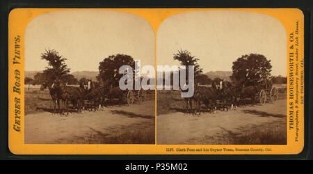 68 Clark Foss und seine Geysir Team, Sonoma County, Cal, von Thomas Houseworth &Amp; Co.2 Stockfoto