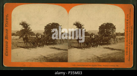 68 Clark Foss und seine Geysir Team, Sonoma County, Cal, von Thomas Houseworth &Amp; Co. Stockfoto