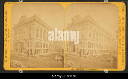 . Handelskammer. Alternative Titel: Stereo. Blick auf Chicago und Umgebung. 66. Abdeckung: 1865?-1885?. Quelle Impressum: 1865?-1885?. Digitale Element veröffentlicht 3-9 2006; 2-12-2009 aktualisiert. 61 Handelskammer, durch Copelin &Amp; Sohn Stockfoto