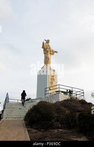 Jezus Christus Statue, Puerto de Mazarrón, Murcia, Costa Calida, Spanien. Stockfoto