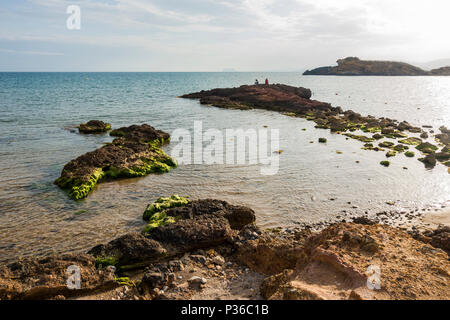 Playa La Reya, Puerto de Mazarrón, Murcia, Costa Calida, Spanien. Stockfoto