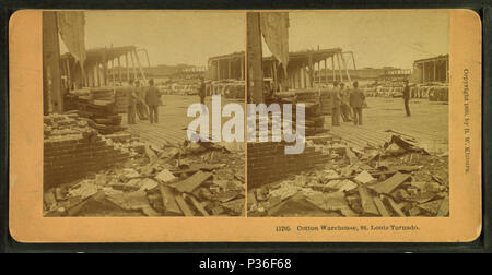 77 Baumwolllager, St. Louis, Tornado, von Kilburn, B. W. (Benjamin West), 1827-1909 Stockfoto