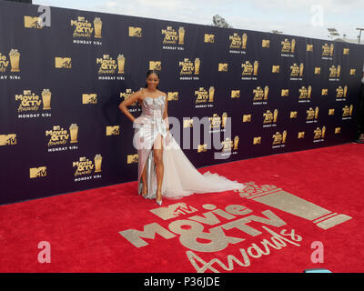 Tiffany Haddish Teilnahme an die 2018 MTV Movie und TV Auszeichnungen bei den Barker Hangar in Los Angeles, USA statt. PRESS ASSOCIATION Foto. Bild Datum: Samstag, Juni 16, 2018. Photo Credit: Francis Specker/PA-Kabel Stockfoto