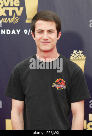 Dylan Minnette Teilnahme an die 2018 MTV Movie und TV Auszeichnungen bei den Barker Hangar in Los Angeles, USA statt. PRESS ASSOCIATION Foto. Bild Datum: Samstag, Juni 16, 2018. Photo Credit: Francis Specker/PA-Kabel Stockfoto