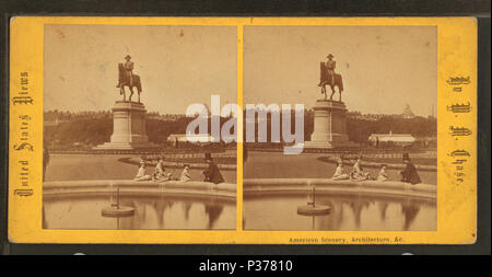 . Reiterstandbild von Washington, von Ball. Alternative Titel: United States. Abdeckung: 1865?-1890?. Quelle Impressum: 1865?-1890?. Digitale Element veröffentlicht 7-28 2005; 2-13-2009 aktualisiert. 97 Reiterstandbild von Washington, von Ball, von Robert N. Dennis Sammlung von stereoskopische Ansichten Stockfoto