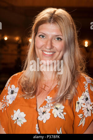 BEATRICE FIHN Direktor für ICAN 2018 Der ICAN der Friedensnobelpreis verliehen wurde 2017 Stockfoto