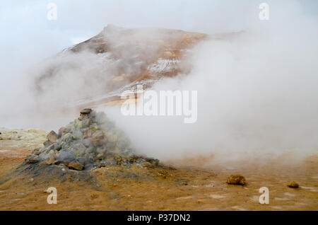 Namafjall, Myvatn, Island Stockfoto