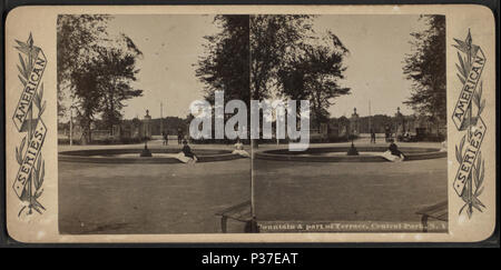 . Brunnen und Teil der Terrasse, Central Park, New York, alternative Titel: Amerikanische Serien. Abdeckung: 1860?-1890?. Digitale Element veröffentlicht 4-12 2006; Aktualisiert im 6-25 2010. 110 Brunnen und Teil der Terrasse, Central Park, N.Y, von Robert N. Dennis Sammlung von stereoskopische Ansichten Stockfoto