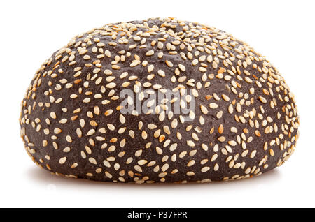 In Scheiben geschnitten schwarz Sandwich bun Pfad isoliert Stockfoto