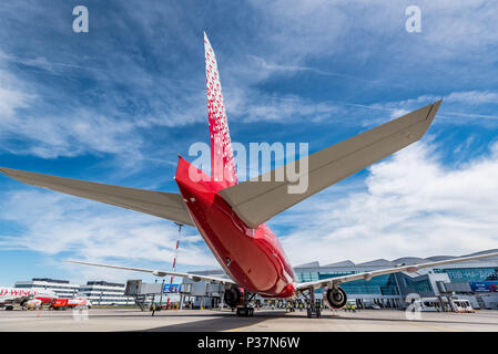 Rostow-am-Don, Russland - 17. JUNI 2018: die Boeing 777-300ER von Rossiya Airlines in Platov International Airport. Stockfoto