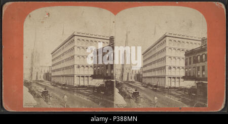 14 A.T. Stewart's Store und Grace Church, New York City, von Robert N. Dennis Sammlung von stereoskopische Ansichten 2. Stockfoto