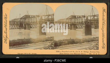 137 Hannibal und St. Joe R.. Brücke, Kansas City. Erste Brücke über Missouri River, von Singley, B L (Benjamin Lloyd) Stockfoto