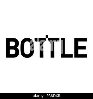 Beschriftung der Flasche. Vector Illustration des Textes. Schwarze Schrift auf einem weißen Hintergrund. Stock Vektor