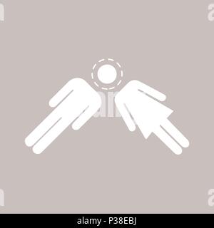 Ein Paar der Leute liegen, ein Kopf für Zwei. Vector Illustration. Stock Vektor