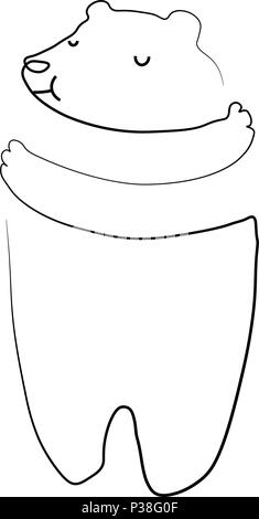 Der Bär umarmt sich. Einfachen vektor Illustration. Schwarz-weiß-Bild. Stock Vektor