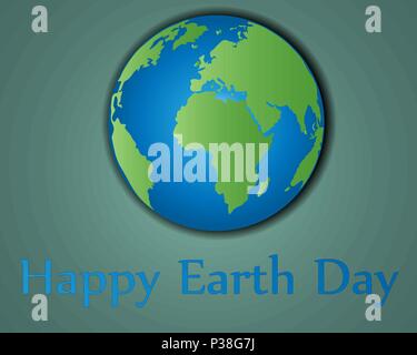 Happy Earth Day. Vector Illustration des Planeten Erde. Eine Karte von einem Tag der Erde. Stock Vektor