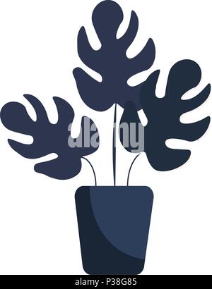 Haus Pflanze in einem Topf. Vector Illustration. Auf einem weißen Hintergrund. Stock Vektor