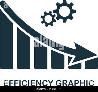 Effizienz verringern das Symbol Grafik. Mobile App, Druck, Web site Symbol. Einfaches Element singen. Monochrome Effizienz verringern das Symbol Grafik Illustration. Stock Vektor