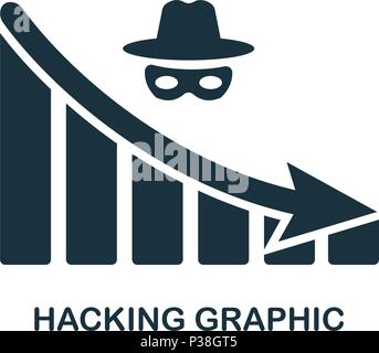 Hacking verringern das Symbol Grafik. Mobile App, Druck, Web site Symbol. Einfaches Element singen. Monochrome Hacking verringern das Symbol Grafik Illustration. Stock Vektor