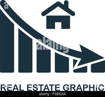 Immobilien verringern das Symbol Grafik. Mobile App, Druck, Web site Symbol. Einfaches Element singen. Monochrome Immobilien verringern das Symbol Grafik Illustration. Stock Vektor