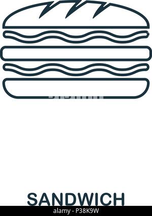 Einfache Gliederung Sandwich Symbol. Pixel Perfect lineares Element. Sandwich Symbol outline Style für den Einsatz in mobile App, Web UI, drucken. Stock Vektor
