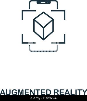 "Augmented Reality"-Symbol. Mobile App, Druck, Web site Symbol. Einfaches Element singen. Monochrome Augmented Reality Symbol Abbildung. Stock Vektor