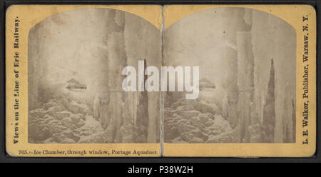 . Eis Kammer, durch das Fenster, Portage Aquädukt. Alternative Titel: Blick auf die Linie der Erie Railway. Veröffentlicht: Ca. 1870. Abdeckung: [1858?-1885?]. Quelle Impressum: [1858?-1885?]. Digitale Element veröffentlicht 3-9 2006; 2-11-2009 aktualisiert. 148 Eis Kammer, durch das Fenster, Portage Aquädukt, von Walker, L.E., 1826-1916 Stockfoto