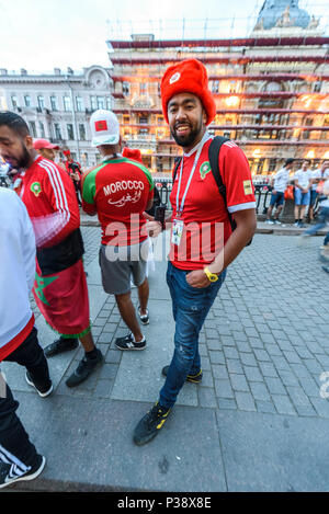 St. Petersburg, Russland, 17. Juni 2018. Fans während der Fußball-Weltmeisterschaft der Fußball in Russland 2018 in St. Petersburg, Russland. Credit: Eduardo Fuster Salamero/Alamy leben Nachrichten Stockfoto