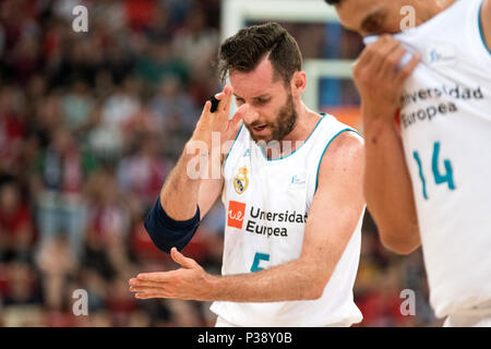 Vitoria, Spanien. 17 Juni, 2018. Rudy Fernandez (Real Madrid) Während der dritten Basketball Match von Endrunden der spanischen Liga ACB'' zwischen Saski BAskonia und Real Madrid spielte bei Buesa Arena am 17. Juni in Vitoria, Spanien 2018. © David Gato/Alamy leben Nachrichten Stockfoto