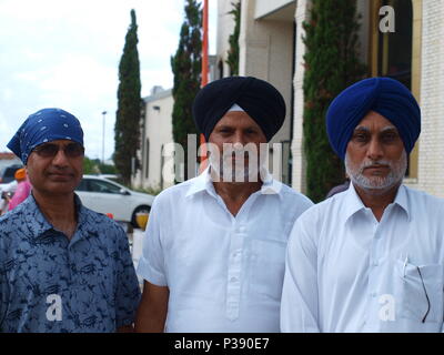 Dallas, USA. 17. Juni 2018. Die Sikh Festival war im Sikh-tempel in Garland, Tx statt. Die Veranstaltung wird jährlich jeweils im Juni, wenn der Tempel der Erinnerung des Fünften Guru oder gurpurab Festival feiert. Credit: dallaspaparazzo/Alamy leben Nachrichten Stockfoto