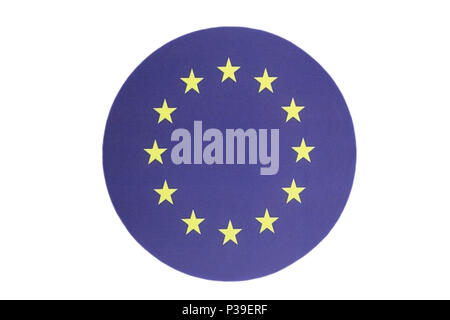 Runde Fahne der Europäischen Union Symbol isoliert Stockfoto