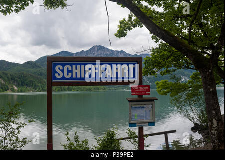 Kochel am See, Deutschland, Bootsanlegestelle am Kochelsee Stockfoto