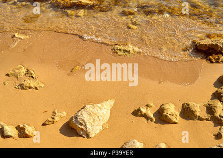 Eine Nahaufnahme Detail von Paphos Beach in Zypern Stockfoto