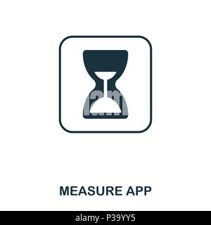 Messen Sie Symbol der App. Mobile App, Druck, Web site Symbol. Einfaches Element singen. Monochrome Messen App Symbol Abbildung. Stockfoto