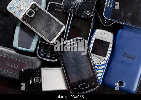 Berlin, Deutschland, alte Handys Stockfoto