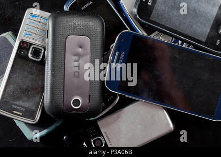 Berlin, Deutschland, alte Handys Stockfoto