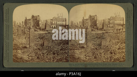 . In den ruinierten retail District, von Turk Street, in der Nähe von Markt, S.E., San Francisco, Kalifornien. Abdeckung: 1906. Quelle Impressum: New York: Underwood & Underwood, 1906.. Digitale Element veröffentlicht 3-9 2006; 2-12-2009 aktualisiert. 152 In dem Havarierten retail District, von Turk Street, in der Nähe von Markt, S.E., San Francisco, Kalifornien, USA, von Underwood&amp; Underwood Stockfoto