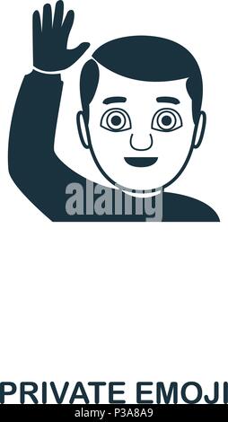 Private Emoji Symbol. Mobile App, Druck, Web site Symbol. Einfaches Element singen. Monochrome Private Emoji Symbol Abbildung. Stock Vektor
