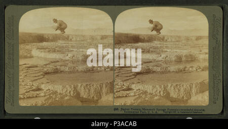 162 Jupiter Terrasse, Mammut Federn Brunnen - wunderbare Einlagen - Yellowstone Park, USA, von Underwood&amp; Underwood Stockfoto