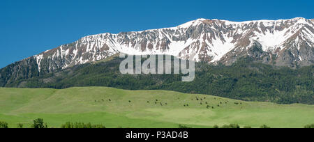 Wallowa Lake Moraine und Wallowa Mountains im Nordosten von Oregon. Stockfoto