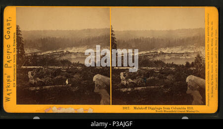 182 Malakoff Ausgrabungen aus Kolumbien Hill, North Bloomfield Kiesabbau, durch Watkins, Carleton E., 1829-1916 Stockfoto