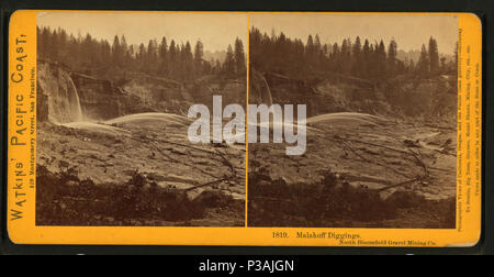 . Malakoff Diggings,Bloomfield Kiesabbau. Alternative Titel: Watkins' Pacific Coast, Nr. 1819. Erstellt: 1865-1876. Abdeckung: 1865-1876. Digitale Element veröffentlicht 6-15 2005; Aktualisiert im 7-21 2008. 182 Malakoff Diggings,Bloomfield Kiesabbau, durch Watkins, Carleton E., 1829-1916 3. Stockfoto