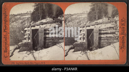 172 Log Cabin, blutige, Niagara, N.Y, von Robert N. Dennis Sammlung von stereoskopische Ansichten 2. Stockfoto