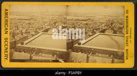 . Blick nach Norden von der State House, Boston, Mass., mit Blick von oben auf dem Beacon Hill Behälter, einen Teil von Hancock St., Beacon Hill und das West End. Alternative Titel: Amerikanische Landschaft. Abdeckung: 1862?-1885?. Quelle Impressum: 1862?-1885?. Digitale Element veröffentlicht 7-18 2005; 2-13-2009 aktualisiert. 174 Blick nach Norden von der State House, Boston, Masse, von Robert N. Dennis Sammlung von stereoskopische Ansichten Stockfoto