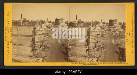 175 Die Suche nach Austausch von Fore Street, Custom House und das Rathaus in der Entfernung, von John S. Soule 8. Stockfoto