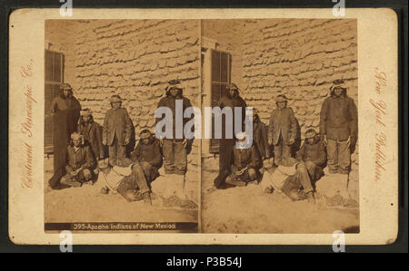 21 Apache Indianer von New Mexico, nach Kontinent Stereoscopic Company Stockfoto