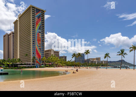 Das Hilton Hawaiian Village, Waikiki, Honolulu, Oahu, Hawaii, USA, Stockfoto