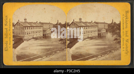 242 Potter Hill Mühle und Dam, von Robert N. Dennis Sammlung von stereoskopische Ansichten Stockfoto